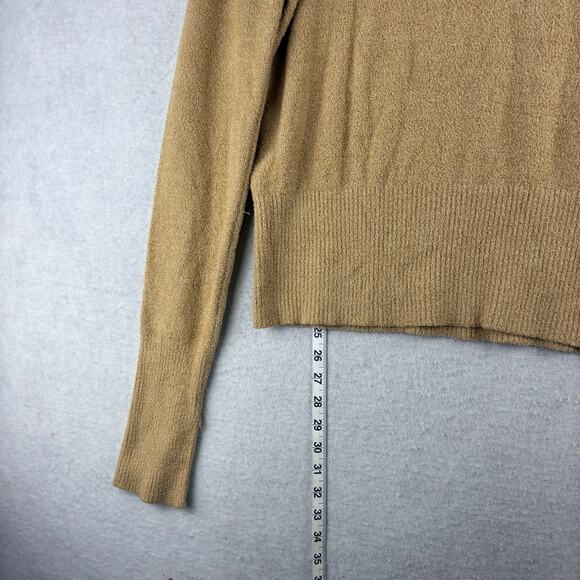 Apt9 Long Sleeve Turtleneck Sweater Womens Large Nylon Metallic Soft Camel Nubby - Picture 2 of 12
